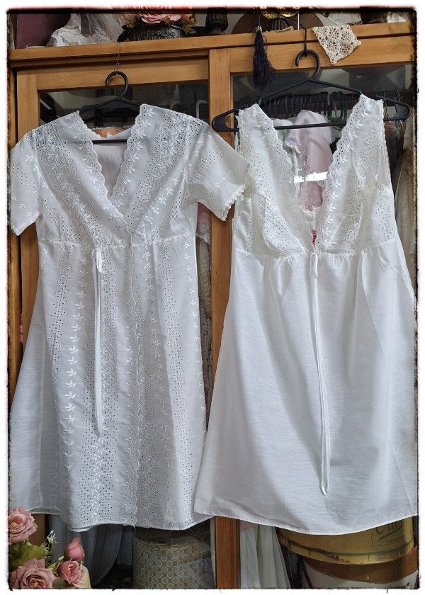 Producto - Camisón y Deshabillé blanco bordado