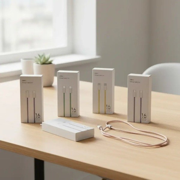 Producto - Cable para Iphone 16 USB c a USB c Mallado SX 120 Lila - 1