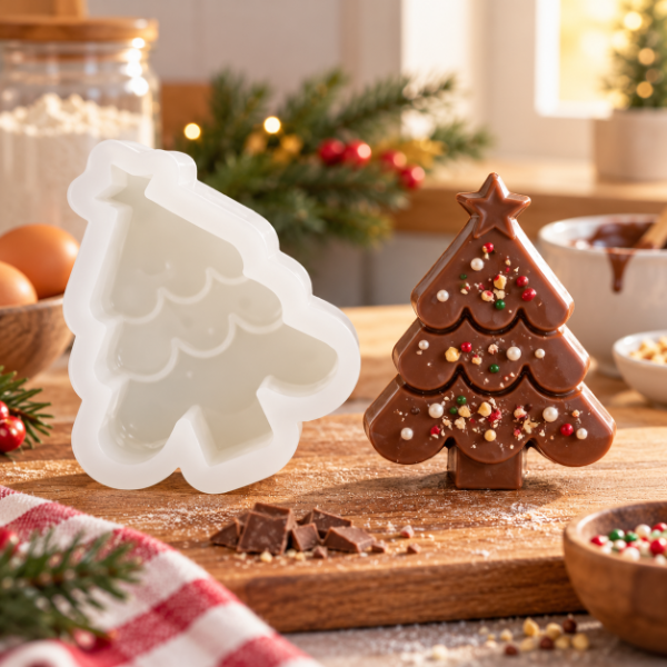 Producto - MOLDE DE SILICONA ARBOL PINO NAVIDAD PARA VELA O CHOCOLATE 3B20 8X6CM - 2