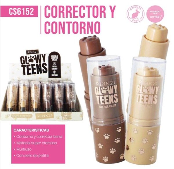 Producto - CORRECTOR Y CONTRONO EN BARRA - PINK 21