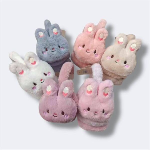 Producto - Orejeras Conejo Peludas Cálidas Regalo para Invierno