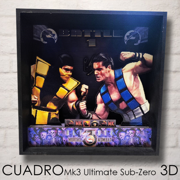 Producto - Cuadro 3d Mortal Kombat 3 Ultimate Sub Zero