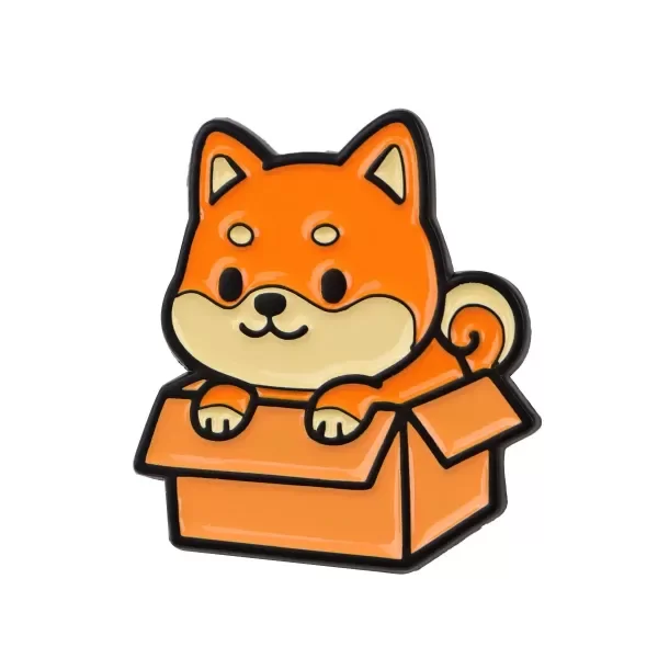 Producto - Pin Perro cachorro en caja - Shiba Inu