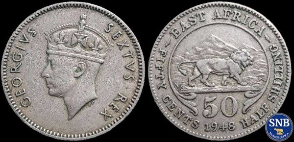 Producto - África del Este - 50 Centavos (1948) KM #30 [VF] - Ceca: Londres