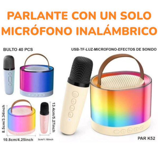 Producto - Parlante Inalámbrico Con Un Micrófono Inalambrico Recargable Karaok 51