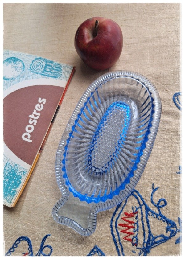 Producto - Rallador de Manzana de vidrio celeste