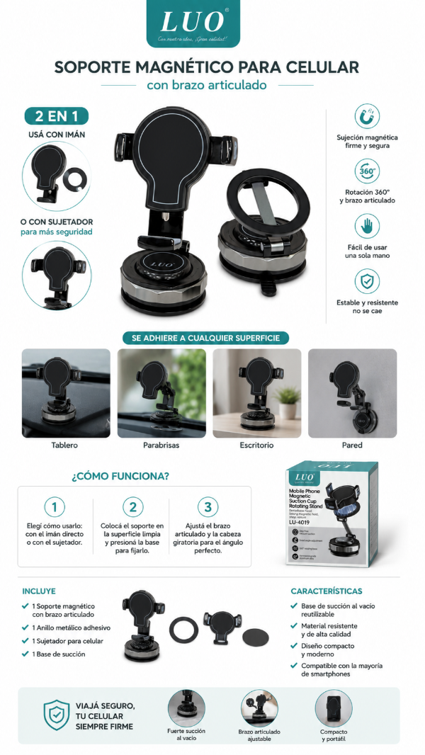 Producto - Soporte de celular magnético 2 en 1