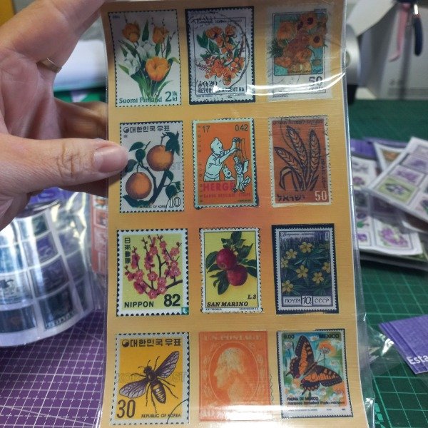 Producto - Plancha grande stickers troquelados. Natura Naranja
