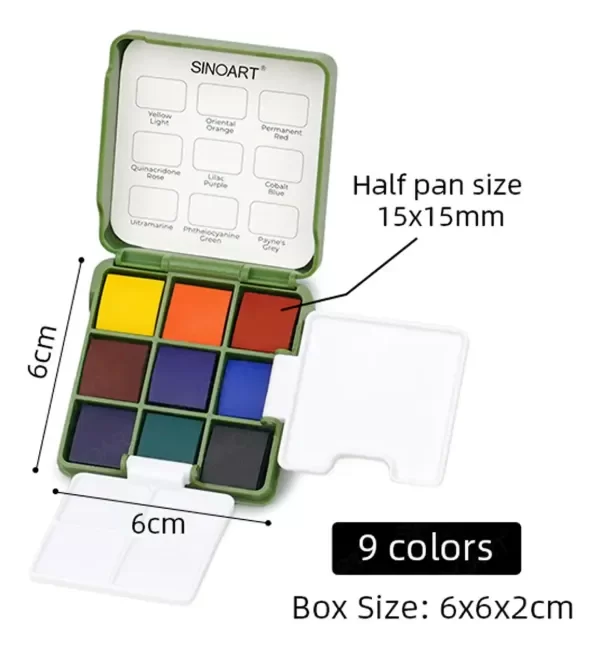 Producto - Set Acuarelas Sinoart Watercolor Pocket X9 Colores