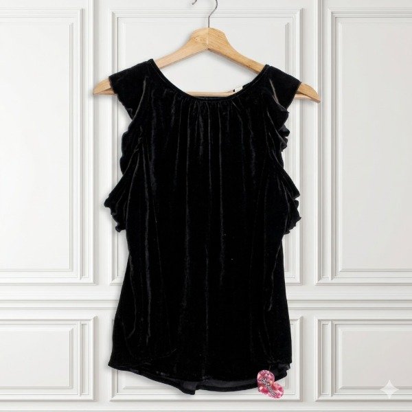 Producto - TERCIOPELO GAP Remera de Terciopelo con Volados - Importada