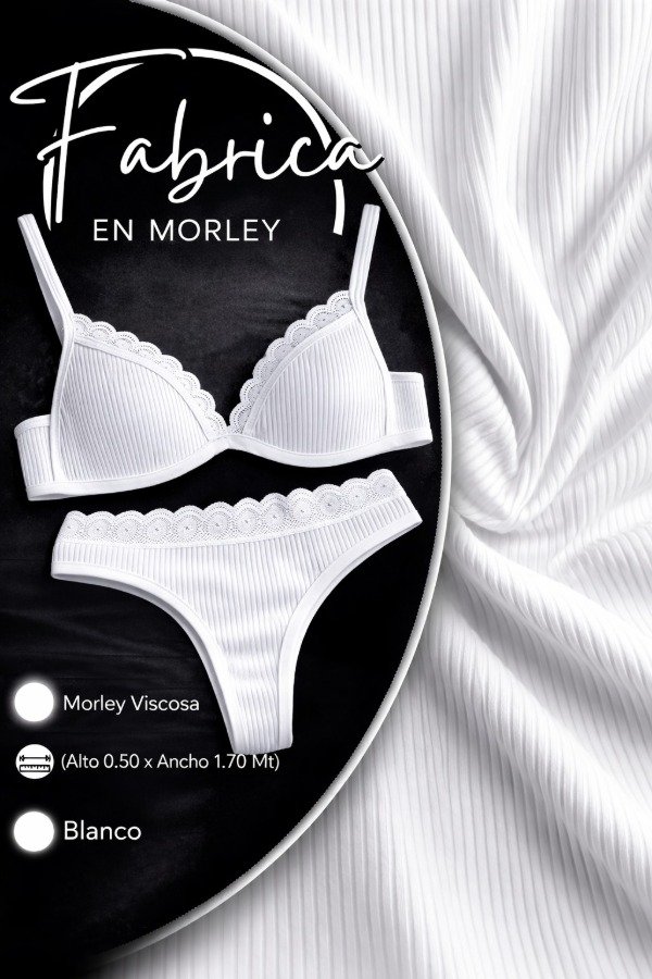 Producto - Morley Viscosa Blanco. Ancho: 1.70 mt. (por 1/2 metro)