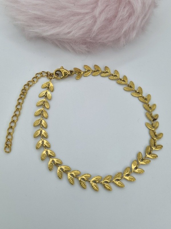 Producto - Pulsera acero dorado espigas