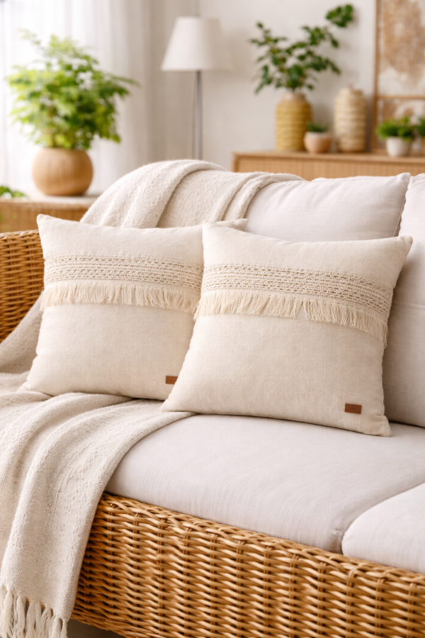 Producto - Funda de almohadón Deco con volado lateral  45 x 45 CM