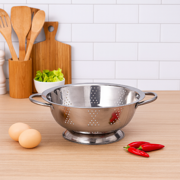 Producto - COLADOR DE ACERO PLATEADO 22 CM