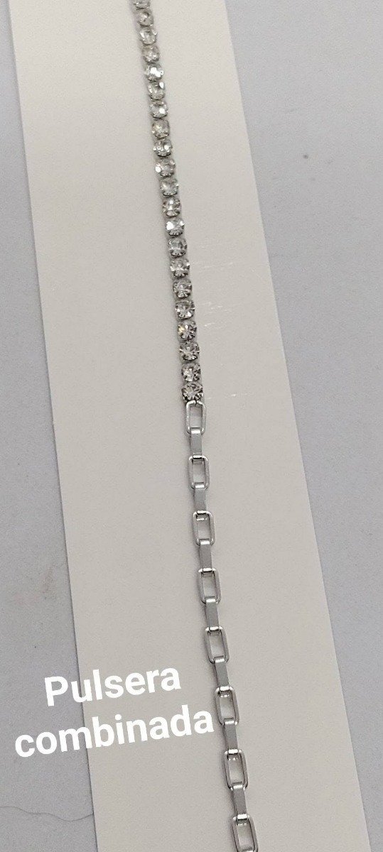 Producto - Pulsera combinada con eslabones y strass - 1
