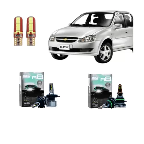 Producto - Kit Cree Led R8 Luz Baja Alta Y Antiniebla Chevrolet Corsa Classic