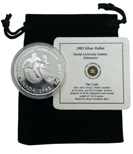 Producto - Canada 1 Dolar 1983 Juegos Universitarios Plata Km#138 Certificado