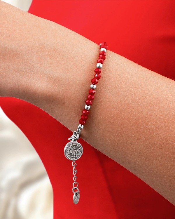 Producto - Pulsera San Benito Abad Pequeñas D Cristal Salve Regina
