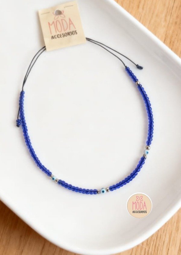 Producto - Collar con ojitos turcos azul