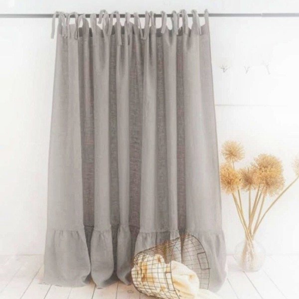 Producto - Cortina Tusor con Volados Gris