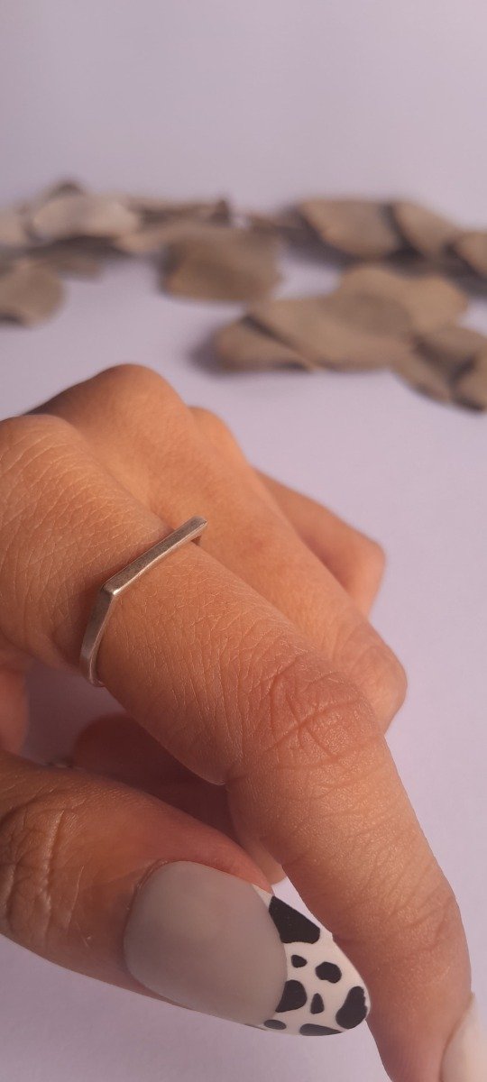 Producto - Anillo plata geométrico herradura