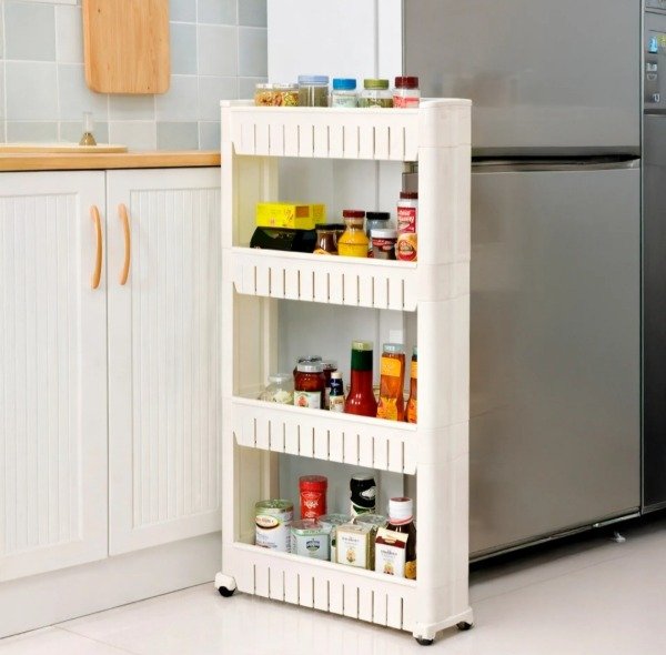 Producto - Carrito organizador con ruedas y 4 estantes