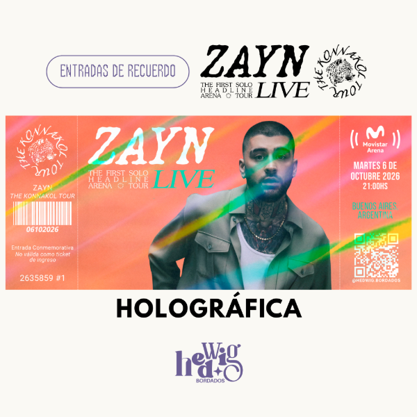 Producto - Entradas de recuerdo 14x6 HOLOGRAFICAS - ZAYN The Konnakol Tour Argentina