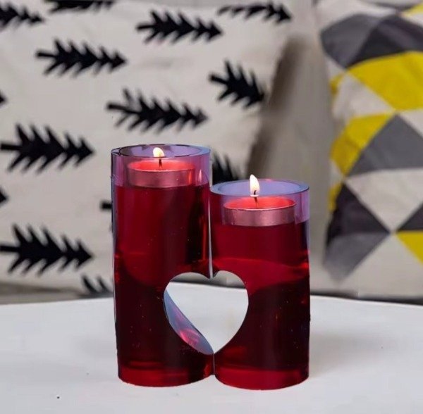 Producto - Molde silicona porta vela cilindrico doble