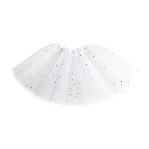 Producto - Tutu blanco con brillos dorados adulto