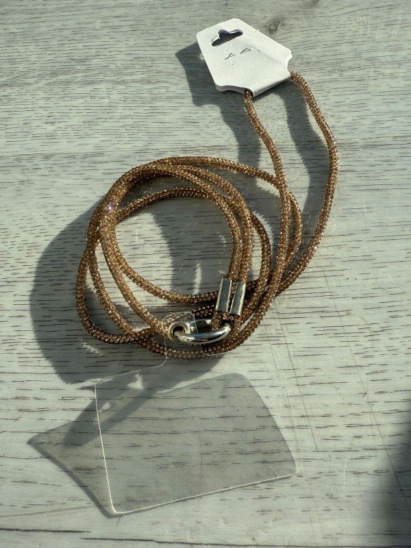 Producto - Correa larga strass dorado