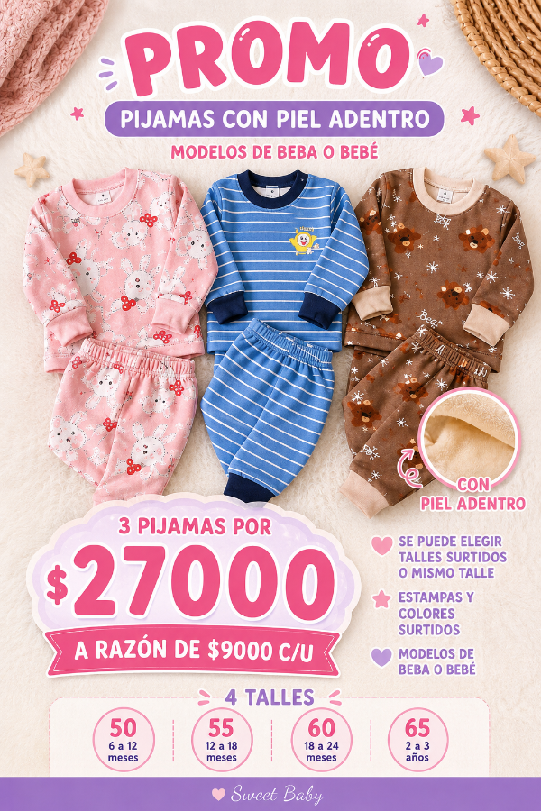Producto - PROMO X 3 PIJAMAS BABY