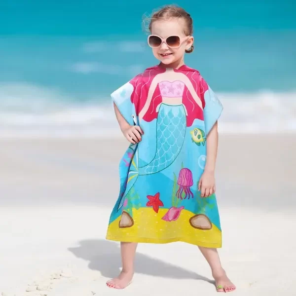 Producto - PONCHO TOALLA ESTAMPADO INFANTIL CON CAPUCHA MICROFIBRA 2 A 7 AÑOS - 0