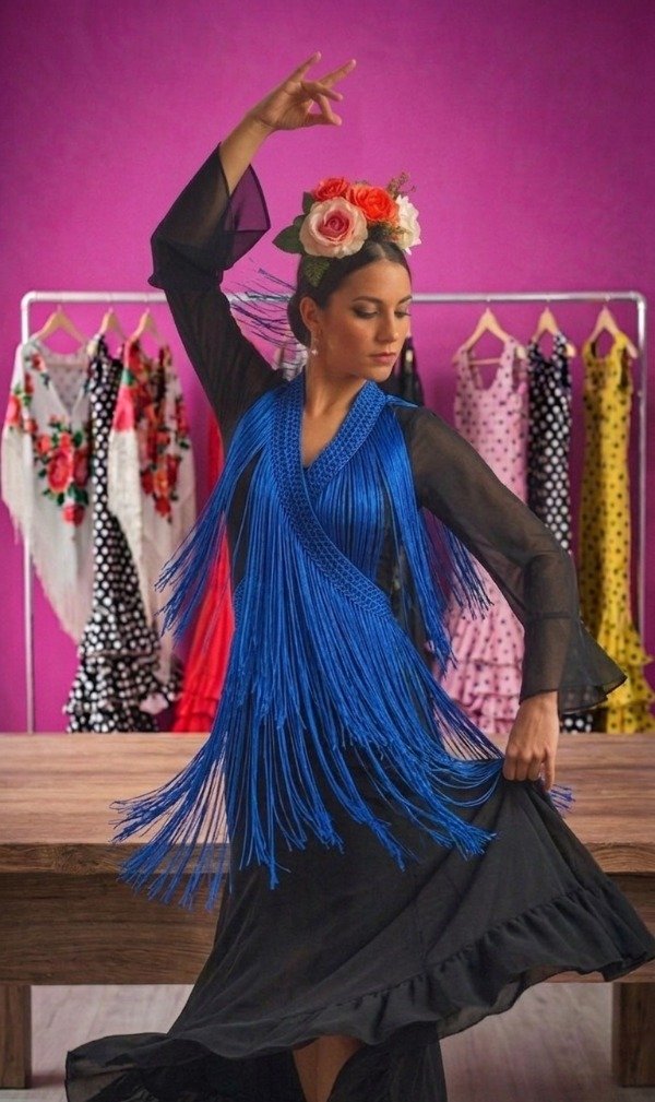 Producto - Tira De Flecos Para Cruzar 160 cm Azul