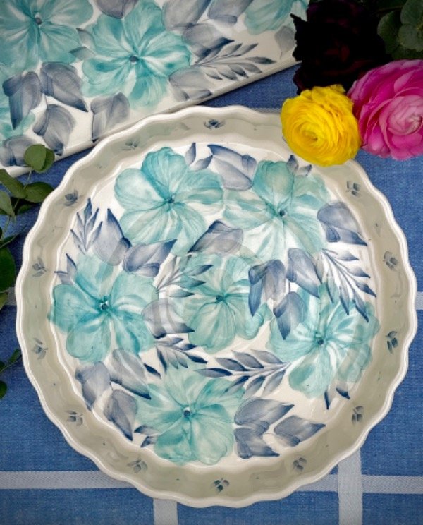 Producto - Bandeja redonda c bordes ondulados AZUL/TURQUESA