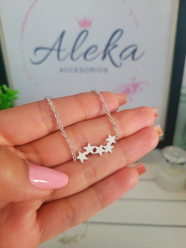 Producto - Collar star de acero blanco