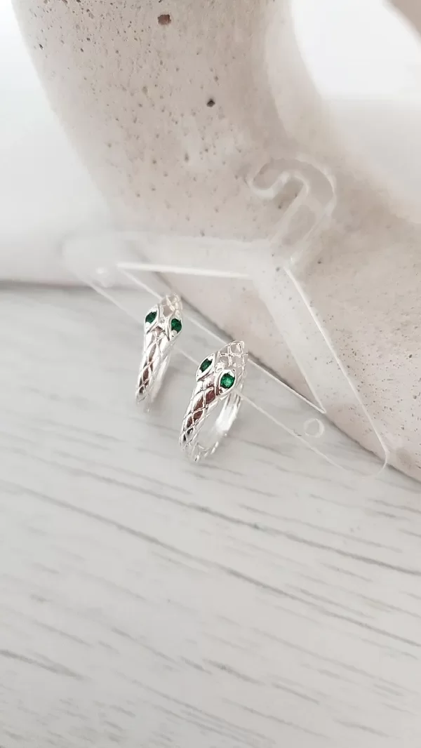Producto - Argollas Snake textu 1,5cm ACERO BLANCO