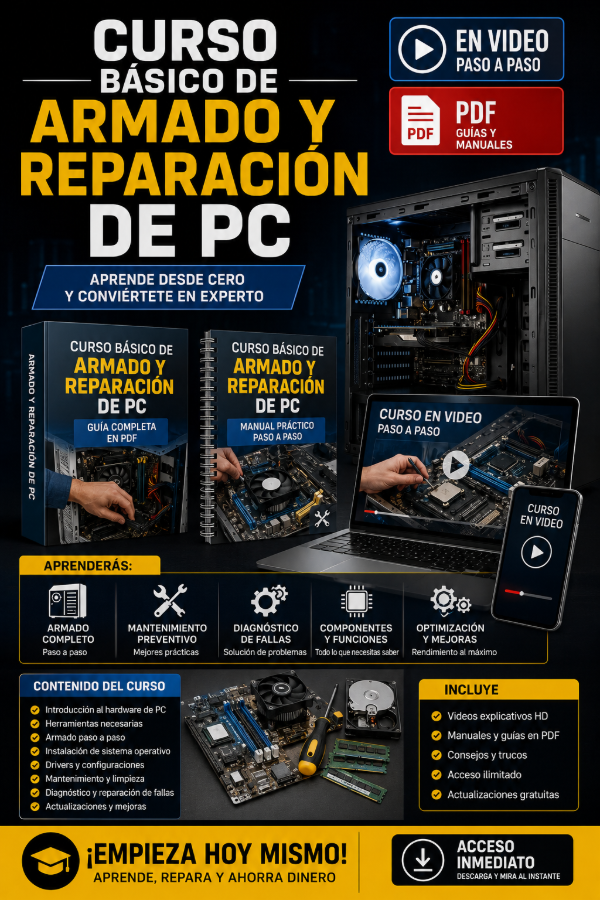 Producto - CURSO BÁSICO DE ARMADO Y REPARACIÓN DE PC