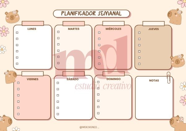 Producto - PLANNER SEMANAL HORIZONTAL
