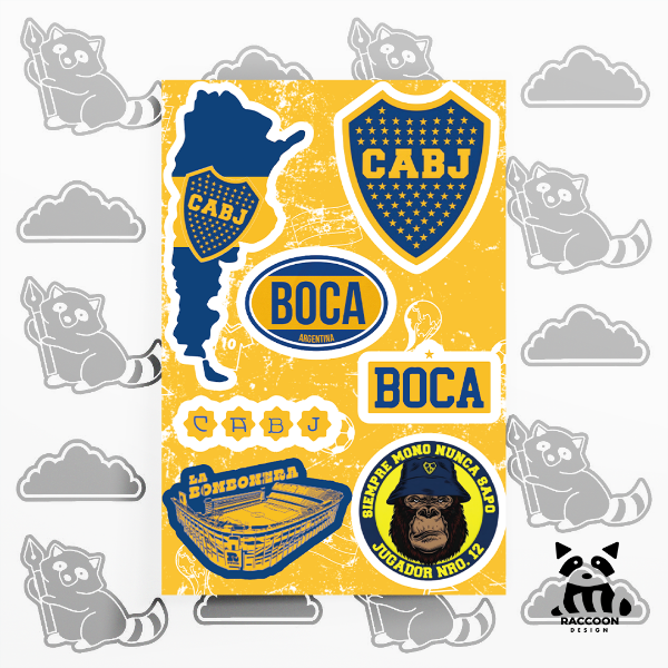 Producto - Plancha de Stickers Boca Juniors