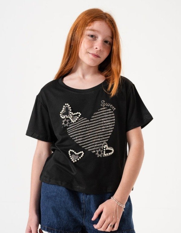 Producto - Remera Oversize brillos y perlas (RM39)