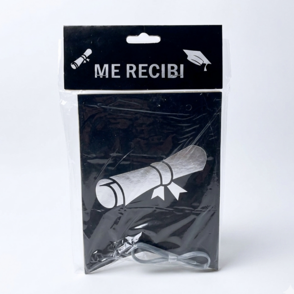 Producto - Banderín Me recibí negro con plateado - 0