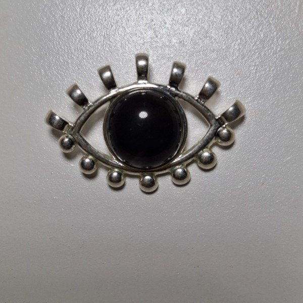 Producto - Ojo turco baño de plata/agata negra
