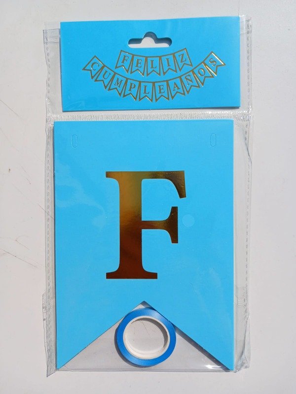 Producto - Banderín Liso "FC" Celeste