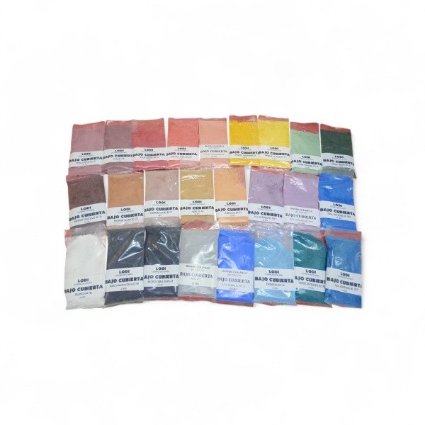 Producto - KIT BAJO CUBIERTA X 25 COLORES X 25 GR CADA UNO + CRISTAL  X 1KG DE REGALO