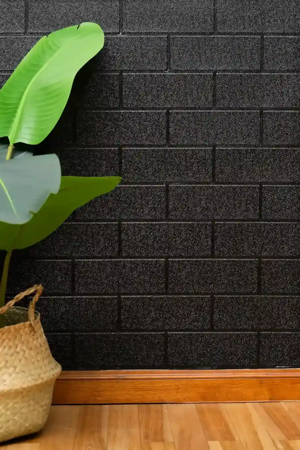 Producto - Placa Autoadhesiva Ladrillo Liso Negro 70x77 cm - 0