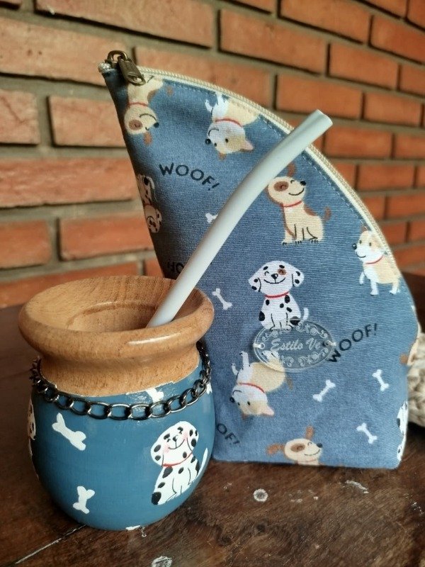 Producto - Mate y Porta mate-PERRITOS-