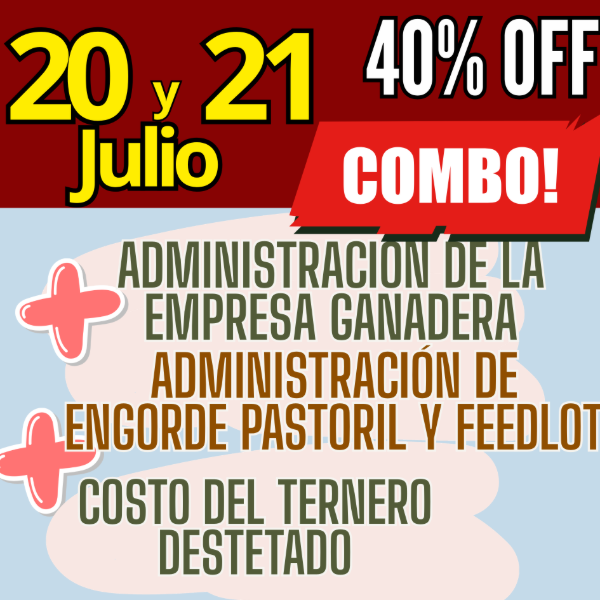 Producto - COMBO 3 CURSOS:Gestión Ganadera + Costo del Ternero + Engorde Pastoril y Feedlot