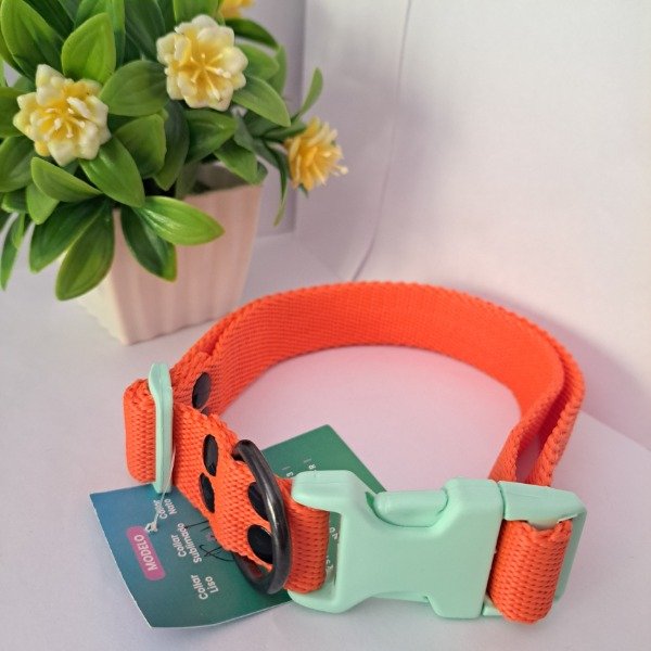 Producto - Collar Regulable Liso Naranja Full Color