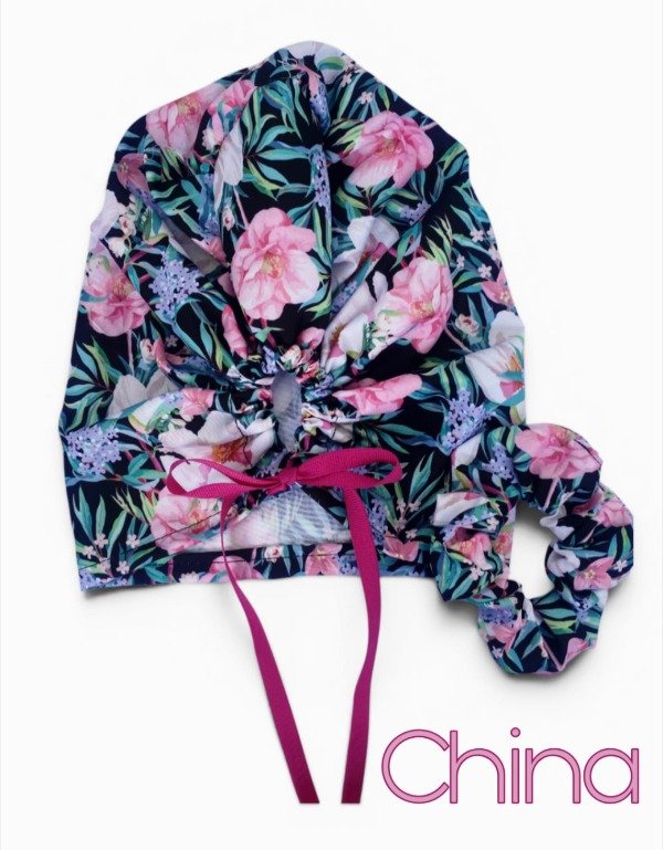 Producto - Set de cofia+scrunchie Loto (ENTREGA INMEDIATA)