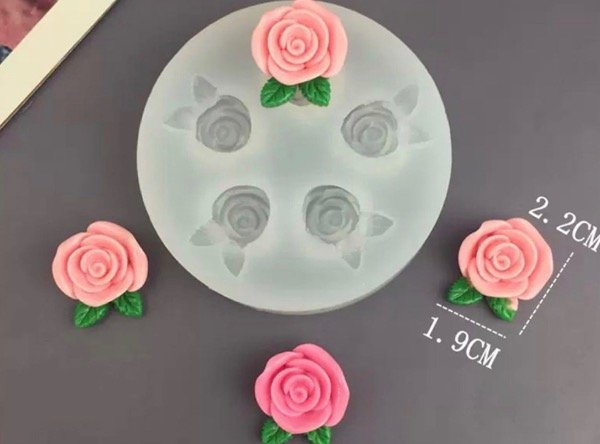 Producto - MOLDE SILICONA 5 MINI ROSAS c/2 HOJAS (22P5)